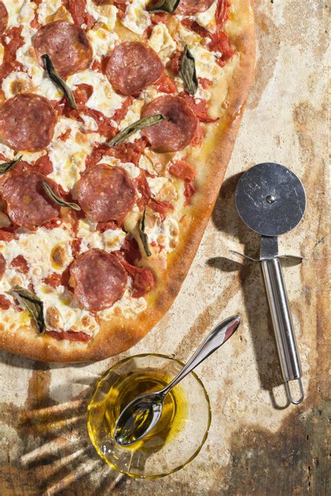 Rectangular pies inspire this weeknight salami-mozzarella pizza